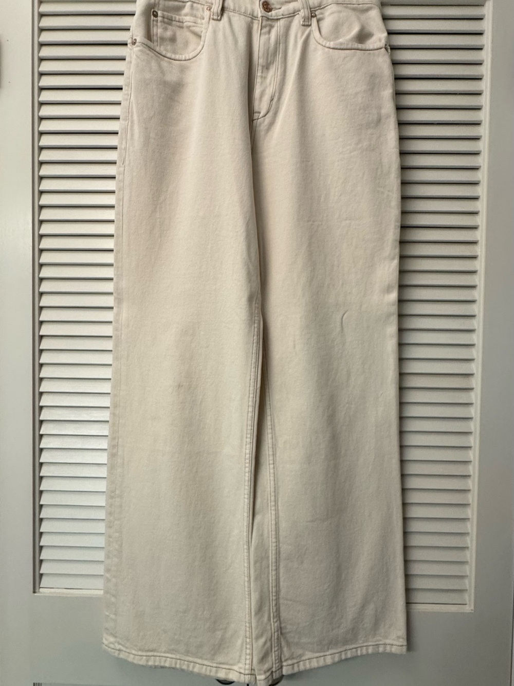 Free People Women’s Wide-Leg Jeans in Ecru/Cream
